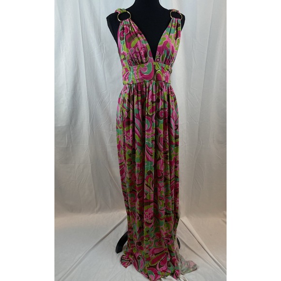 Milly Of New York Floral‎ Maxi Dress Women's Size Medium Backless - Picture 1 of 16